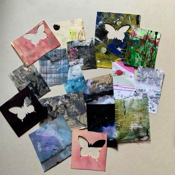 Junk Journal Pack 15+ Hand painted Pieces, Great for scrapbooking, college - Picture 3 of 12